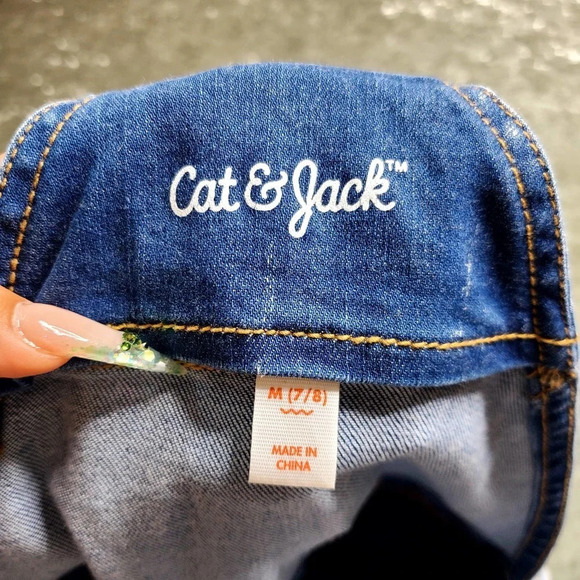 Cat & Jack Denim Patch Overalls - Picture 7 of 7